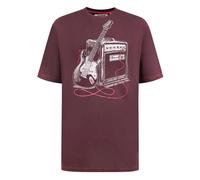 Duke Mens D555 Barnsley Guitar Kingsize T-Shirt4XL Burgundy Twist DC573