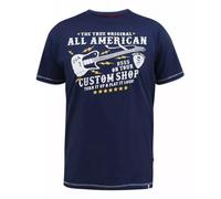 Duke Mens D555 Bronte All American Guitar Guitar Kingsize T-Shirt - Navy - XXL - Navy