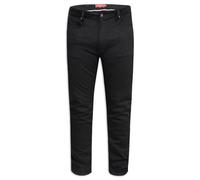 Duke Mens D555 Claude Stretch Slim Jeans - Black - Black - 38L - 98% Cotton/2% Elastane