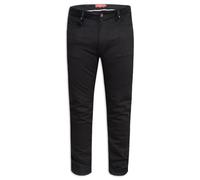 Duke Mens D555 Claude Stretch Slim Jeans - Black - Black - 30S