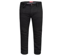 Duke Mens D555 Claude Stretch Tapered Stretch Kingsize Jeans - Black - Black - 56S - 98% Cotton/2% Elastane