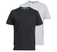 Duke Mens D555 Fenton Kingsize T-Shirt (Pack Of 2) - Black/Grey - Black/Grey - 6XL