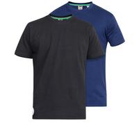 Duke Mens D555 Fenton Kingsize T-Shirt (Pack Of 2) - Black/Navy - 2XL - Black/Navy