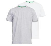 Duke Mens D555 Fenton Kingsize T-Shirt (Pack Of 2) - Grey/White - Grey/White - 5XL