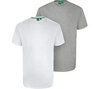 Duke Men's D555 Fenton T-Shirt Twin Pack-Grey-White-5XL