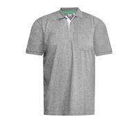 Duke Men's D555 Grant Fully Combed Pique Polo Shirt in Grey - Plus Size