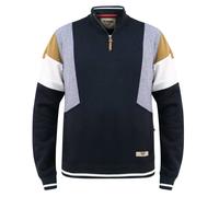 Duke Mens D555 Kenington Colour Block Zip Neck Kingsize Sweatshirt - Navy - Navy - 5XL