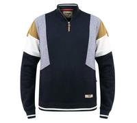 Duke Mens D555 Kenington Colour Block Zip Neck Kingsize Sweatshirt - Navy - Navy - 3XL
