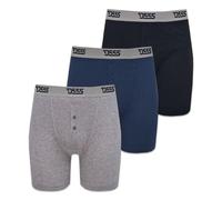 Duke Mens D555 London Driver Kingsize Boxer Shorts (Pack of 3) - Black/Grey/Navy - 2XL - Black/Grey/Navy