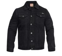 Duke Mens D555 London Trucker Denim Jacket - Black - Black - X-Large - 100% Cotton