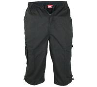 Duke Mens D555 Mason Kingsize Cargo Shorts - Black - 5XL - Black - 65% Polyester/35% Cotton