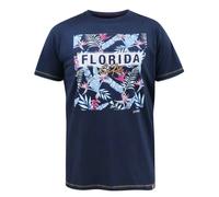 Duke Mens D555 Prestwick Florida Floral Kingsize T-Shirt - Navy - 4XL - Navy