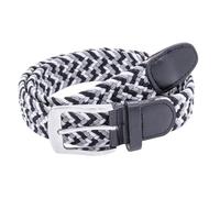 Duke Mens D555 Quinn Braided Stretch Belt - Grey/White/Black - 8XL - Grey/White/Black - 100% Polyester