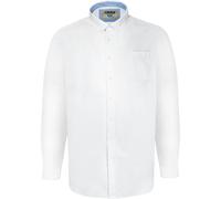 D555 Men's Richard Oxford Kingsize Long-Sleeved Shirt in White | Size: 7XL D555 White 7XL