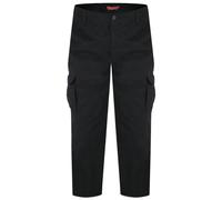 Duke Mens D555 Robert Peached Washed Cargo Trousers - Black - 46L - Black - 100% Cotton