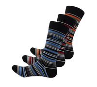 Duke Mens D555 Roxton Striped Socks (Pack of 3) - Red/Orange/Blue - Red/Orange/Blue - 14 UK-16 UK