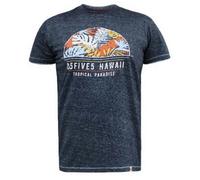 Duke Mens D555 Upton Hawaii Leaf Print Kingsize T-Shirt - Navy Twist - 3XL - Navy Twist - 60% Cotton/40% Polyester