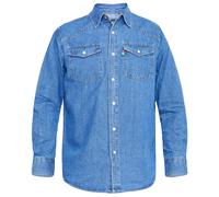 Duke Mens D555 Western Denim Shirt - Stonewash - Large - Stonewash - 100% Cotton