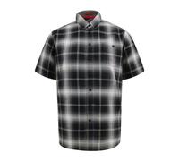 Duke Mens Holden D555 Shadow Checked Kingsize Short-Sleeved Shirt - Black - 3XL - Black - 100% Cotton