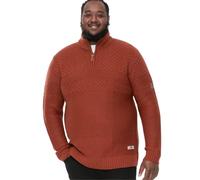 Duke Mens Kelton Quarter Zip Neck Jacquard Knitted Jumper - Orange - 3XL