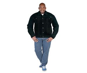 Duke Men's Kingsize Big & Tall Western Style Trucker Denim Jacket-Black-3XL