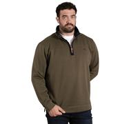 Duke Mens Leicester 2 Quarter Zip Fleece Backed Sweatshirt - Green - 4XL