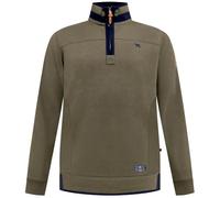 Duke Mens Leicester 2 Quarter Zip Fleece Backed Sweatshirt - Green - 5XL