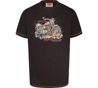 Duke Mens Lorne Motor Bike Splatter Print T-Shirt - Black - 5XL