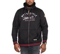 Duke Mens Patrick Motorcycle Print Full Zip Hoody - Black - 8XL