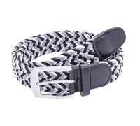 Duke Mens Quinn Braided Stretch Belt (8XL) (Grey/White/Black)