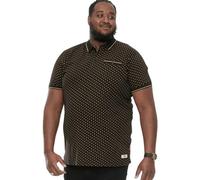 Duke Mens Raul All Over Patterned Jersey Polo Shirt - Black - 7XL