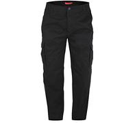 Duke Mens Robert-D555 Peached and Washed Cotton Cargo Trousers (54R) (Black)