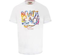 Duke Mens Sydney Bondi Beach Print Crew Neck T-Shirt - White - 3XL