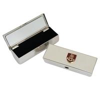 Duke of Wellington Metal Lipstick Case with Mirror Silver Personalised Engraving Gift ME41