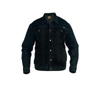 Duke Rockford Mens Big King Size Large Denim Jeans Trucker Jacket Classic Western Style Coat Top (Black, XL)