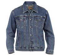 Duke Rockford Mens Big King Size Large Denim Jeans Trucker Jacket Classic Western Style Coat Top (Stonewash Blue, 5XL - XXXXXL)
