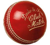 Dukes Club Match Senior Cricket Ball, Red