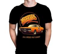 Dukes of Hazzard Mens T-Shirt TV Show Print, Black Cotton T-Shirt, Movie Poster Tee