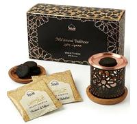 Dukhni Maamoul Bakhoor Variety Box & Burner | Oud Bakoor Incense Gift Set | 10pc Oudh Bakhoor Burner Set | Agarwood Incense, Smokeless Incense for Prayer, Relaxation & Islamic Gifts for Women & Men