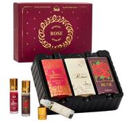 Dukhni Rose Attar Oil Set for Ramadan | Authentic Arabic Fragrance Oils | 100% Pure, Alcohol-Free Original Gulab Attar Blends | Rose, White, Sandalia Gulab - 6ml each