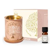 Dukhni Tree of Life Oil Burner | Brass burner with candle | Use this diffuser with essential oil & diffuser oils | Relax with home aromatherapy for stress relief, meditation and home fragrance