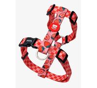DUKIER - Classic Dog Harness, Adjustable H-Shaped Anti-Pull Pet Vest with 4 Point Safety Lock, Berry Love, Size L