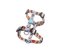 DUKIER - Classic Dog Harness, Anti-Pull Vest, Adjustable H-Shape for Pets, Certified, with 4-Point Safety Buckle, Tattoo Design with Double-Sided Print, Size L