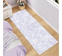 DUKINO 2x6 Runner Rug for Hallway, Boho Washable Kitchen Rug with Low-Pile Design, Soft Non Slip Rubber Backing Carpet for Bedroom, Kitchen, Living Room, Laundry, Bathroom, Purple