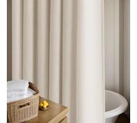 DUKIYO Beige Linen Shower Curtain Neutral Shower Curtains for Bathroom Decor Flax Textured Bath Drapes Boho Farmhouse Rustic Shabby Chic Country Bathroom Tan Beige Drapes with Hooks, 72x72