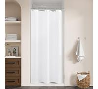 DUKIYO White Linen Stall Shower Curtain for Bathroom Stall Narrow Shower Curtain 36x72 Inch Boho Farmhouse Cotton Cloth Curtains Water Repellent Small with Hooks 36 x 72 Inches