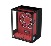 DUKWIN Automatic Watch Winde for 6 Watches with Fingerprint Unlcok RGB Light Watch Winder with 6 Extra Storage Space, LCD Touchscreen Control, Ultra-Quiet Japanese Motors