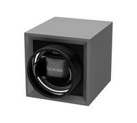DUKWIN Single Watch Winder Box Portable Winder for 1 Watch with Quiet Japanese Motor, Dual Power Supply for Travel, Soft-Touch Finish, Grey