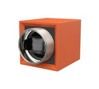 DUKWIN Single Watch Winder with Dual Power Supply, Supper Quiet Motor, Adjustable Watch Pillow for Travel, Orange Small Watch Winder, E-Orange, Classic