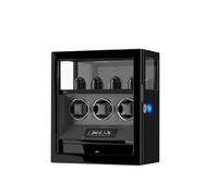 DUKWIN Watch Winder, Fingerprint Lock Automatic Watch Winder for 3/6/9 Watches with 4 Watch Holders, LCD Display, Remote Control, Quiet Motor, Adjustable Watch Mat, Jewelry Storage Drawer and LED